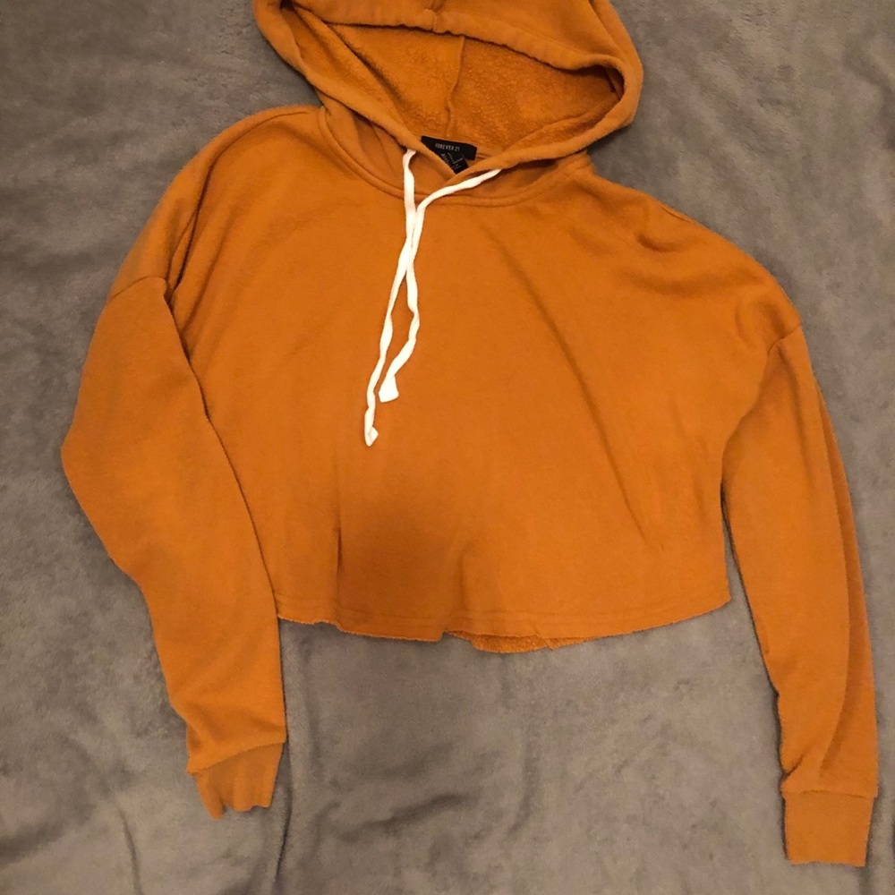 Burnt Orange Cropped Hoodie